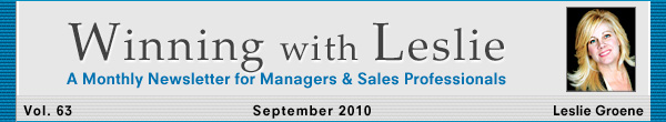Winning with Leslie Groene September 2010
