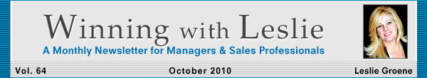 Winning with Leslie Groene October 2010