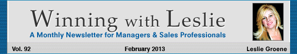 Winning with Leslie Groene February 2013