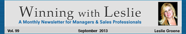 Winning with Leslie Groene September 2013